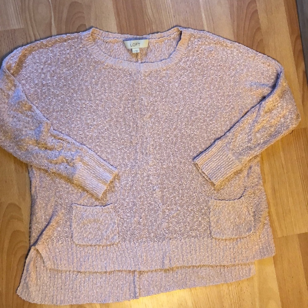 LOFT Pink Stitchy Sweater
